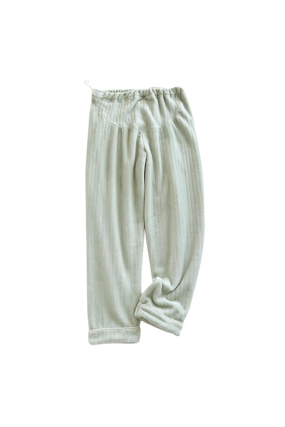 Women Wide Leg Pants Flannel Maternity Over The Belly High Waist Wide Leg Casual Palazzo Pants Solid Pregnancy Pants Dress Pants Green L