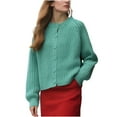thumbnail image 1 of Cavosen Women's Cardigan Sweaters Button Down Cropped Outfits Long Sleeve Knit Stretch Comfortable Clothes, 1 of 9