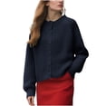 thumbnail image 1 of Cavosen Women's Cardigan Sweaters Button Down Cropped Outfits Long Sleeve Knit Stretch Comfortable Clothes, 1 of 9