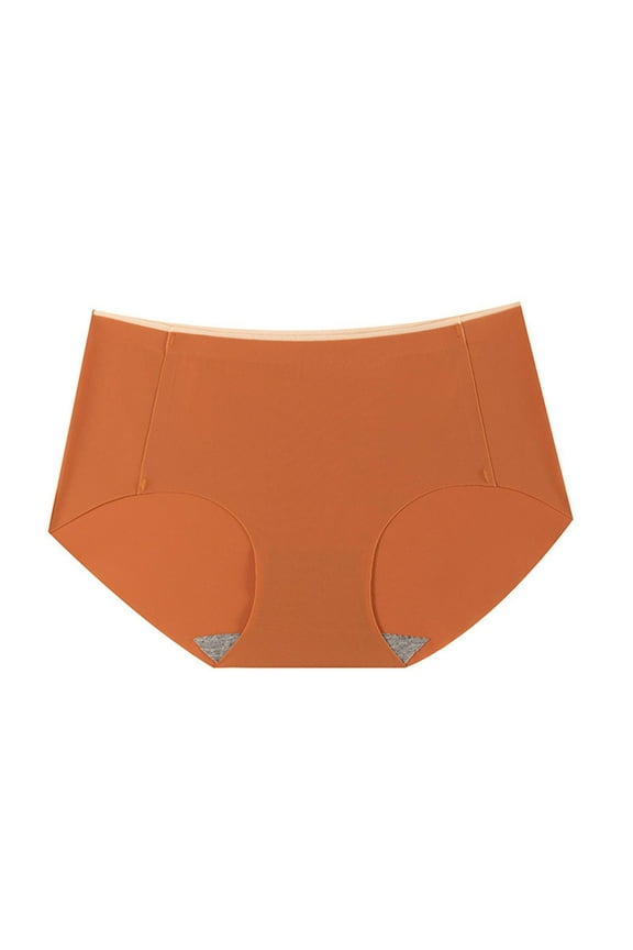 Women's High Waist Panties Seamless Stretch Soft Briefs Breathable Solid Color Comfortable Underwear