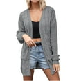 thumbnail image 1 of Cavosen Women's Knit Sweaters V Neck Tunic Length Cardigan with Pocket Long Sleeve Stretch Open Front Outerwear Coats, 1 of 3