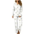 thumbnail image 1 of Cavosen Women's Pajamas Long Sleeve Long Pants with Pocket Button Up 2 Piece Outfit Sets Pants Sleepshirts Nightwear Homewear Lightweight Comfy Sleepwear Fall Winter Clothes, 1 of 7