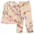 thumbnail image 1 of Cavosen Women's Pajamas Long Sleeve Top and Pants with Pocket Button Up 2 Piece Outfit Sets Long Pants Collared Tops Sleepwear Nightwear Soft Homewear Fall Winter Clothes, 1 of 4