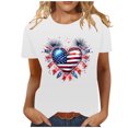 thumbnail image 1 of Cavosen Women's Patriotic Tee Shirts Short Sleeve Crew Neck Casual Tee Red White and Blue Graphic Shirt Summer Loose Tops, 1 of 5