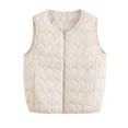thumbnail image 1 of Cavosen Women's Sleeveless Quilted Vest Zip Up Cropped Puffer Jacket Round Neck Casual Layering Outerwear, 1 of 9