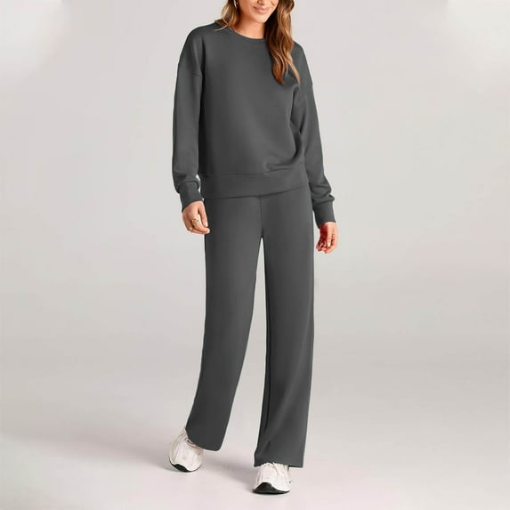 Cavosen Womens 2 Piece Lounge Sets Sweatsuit Long Sleeve Pullover Sweatshirts Long Sweatpants Tracksuit Outfits Drawstring Solid Sports Loungewear Streetwear Fall Clothes