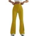thumbnail image 1 of Cavosen Womens Activewear Leggings Yellow Elastic Waisted Flared Long Pants Fitness Tight Seamless Bootcut Solid Skinny Yoga Pants Athletic Workout Trousers Jogger Pants XL, 1 of 4