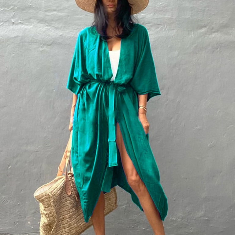 kimono dress beach cover up Striped Swim Cover Up Kimono main image 0