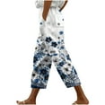 thumbnail image 1 of Cavosen Womens Capri Pants Drawstring Plus Size Capris Drop Crotch Elastic Waist Pants Lightweight Baggy Pants with Pockets, 1 of 5