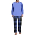 thumbnail image 1 of Cavosen Womens Cotton Pajama Sets Crew NeckLong Sleeve Pajama Set Color Block Plaid Loungewear Winter Sleepwear, 1 of 7