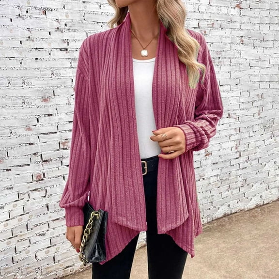 Cavosen Womens Dressy Long Cardigans Red Summer Long Sleeve Duster Cardigan Solid Color Sweater Cover up Irregular Hem Lightweight Open Front Outwear Beach Kimonos Plus Size L