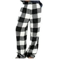 thumbnail image 1 of Cavosen Womens Flannel Pajama Pants Wide Leg Trousers Plaid Plaid Palazzo Elastic Waist Sweatpants Casual Pants, 1 of 6