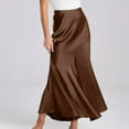 thumbnail image 1 of Cavosen Womens High Waisted Skirt Activewear Solid Color Pencil Skirts Maxi Skirts Elegant Lightweight Flowy Fashion Ankle Length Skirts Long Skirts Work Fall Winter Clothes Brown, 1 of 7