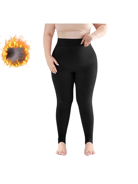 Womens Leggings High Waisted Cotton Fleece Seamless Full Length Pants Solid Butt Lifting Tight Yoga Pants Buttery Soft Stretch Workout Pants