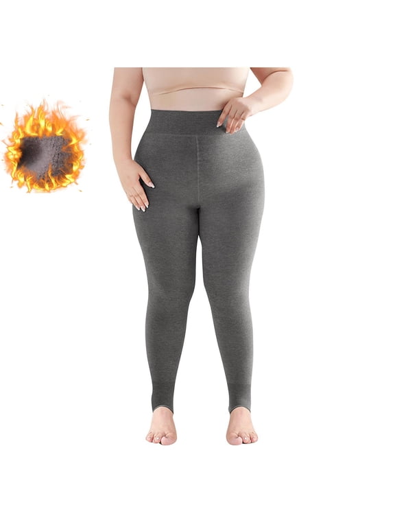 Womens Leggings High Waisted Cotton Fleece Seamless Full Length Pants Solid Butt Lifting Tight Yoga Pants Buttery Soft Stretch Workout Pants