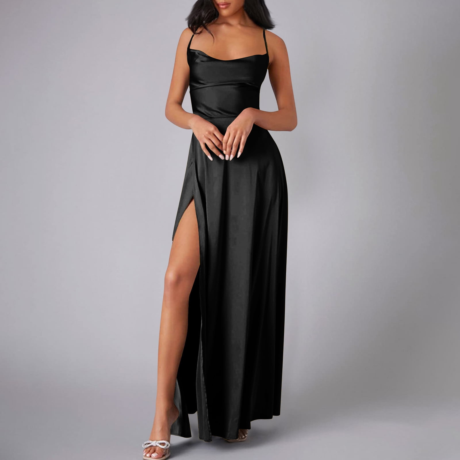 Black Strapless Cut-Out Long Sleeves Floor Length Wedding Guest Dress