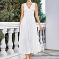Cavosen Womens Long Dresses for Wedding Guest White Elegant Sleeveless
