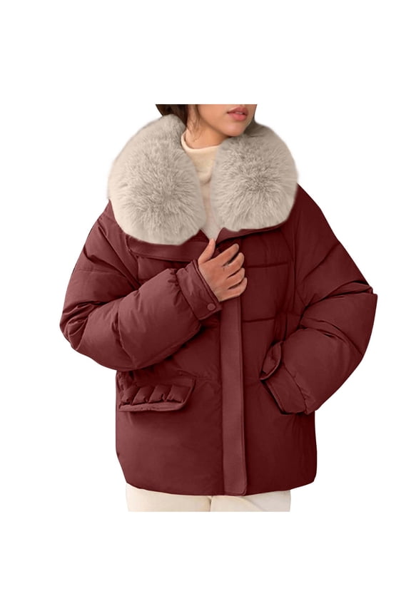 Womens Plus Size Winter Coats Lightweight Winter Warm Short Down Jacket Packable Packable Coat Trendy Insulated Travel Outerwear