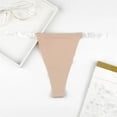 thumbnail image 1 of Cavosen Womens Seamless Thong Stretchy G-Strings Ice Silk Low Rise Comfortable Underwear No Show Breathable Thin Panties Lightweight Soft Underwear Trendy Clothes Brown L, 1 of 5