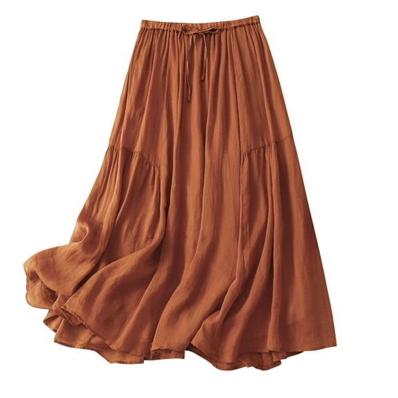 Cavosen Womens Skirt Elastic Waist Mix Skirts A Line Solid Short Skirts Elegant Bussiness Cocktail Party Skirt