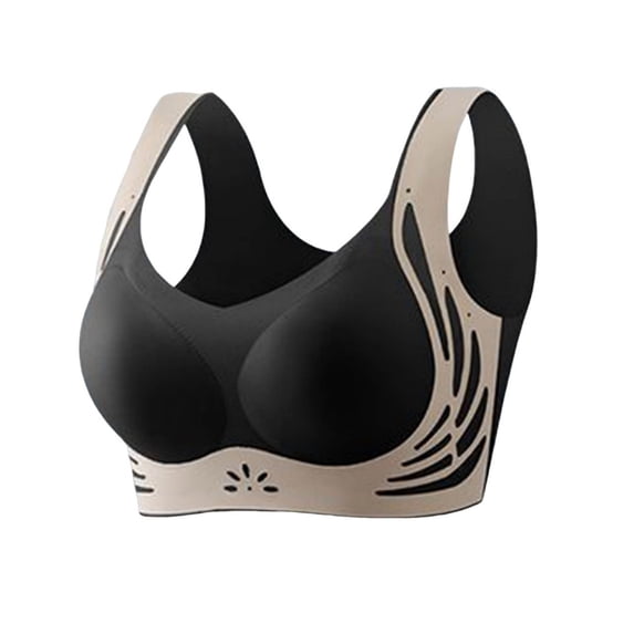 Cavosen Womens Sports Bras Seamless Supportive Bras Push Up Full Coverage Stretch Bralettes Wide Straps Breathable Comfortable Underwear