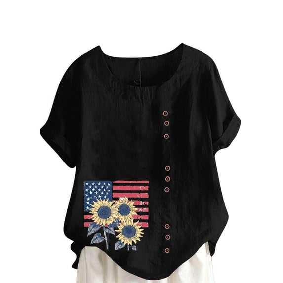 Cavosen Womens T Shirt Short Sleeve Crew Neck Dressy Patriotic Tee 250 Years Red White and Blue Button Down Graphic Shirt Summer Basic Tops