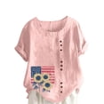 thumbnail image 1 of Cavosen Womens T Shirt Short Sleeve Crew Neck Dressy Patriotic Tee 250 Years Red White and Blue Button Down Graphic Shirt Summer Basic Tops, 1 of 4