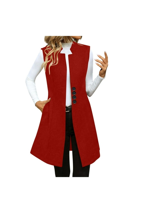 Womens Trench Coat Long Winter Thicken Wool Notch Lapel Single Breasted Long Pea Coat with Pocket Long Sleeve Solid Oversized Jackets Soft Warm Casual Outwear