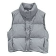 thumbnail image 1 of Cavosen Womens Vest Top Trendy Plus Size Sleeveless Quilted Vest with Pocket Button Hooded Loose Jacket Windproof Warm Winter Outerwear, 1 of 4
