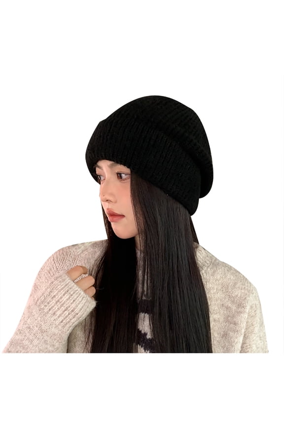 Womens Winter Beanie Outdoor Earflap Warm Knit Ear Protection Beanies for Cold Weather Solid Earmuffs Party Hats Wool Caps Soft Lightweight Breathable Running Headwear Bonnet