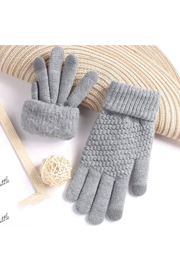 Womens Winter Gloves Touchscreen Warm Soft Knit Fleece Full Finger Gloves Breathable Mittens Cold Protection Outdoor Cold Weather Running Walking Cycling Accessories