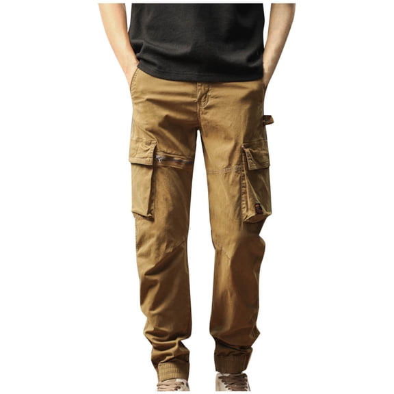 Cavosen Womenss Cargo Work Pants with Pocket Elastic Waist Slim Fit Pants Solid Big and Tall Pull on Workout Pants