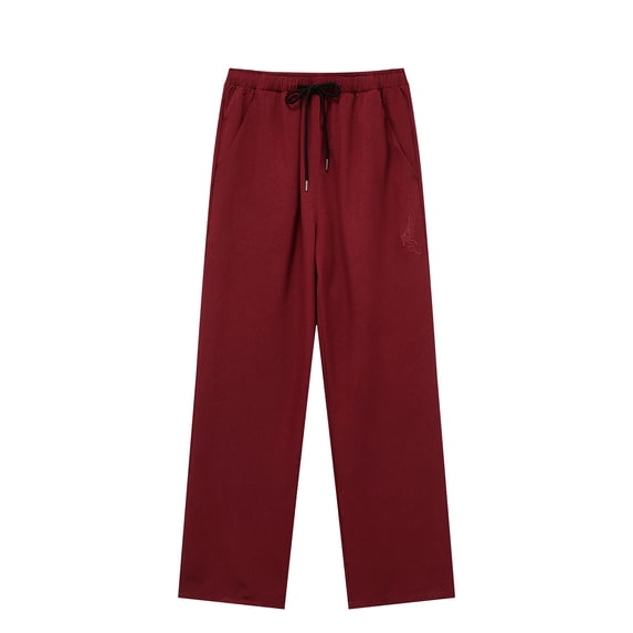 Cavosen Work Pants for Men Plus Size Wide Leg Pants with Pockets Elastic Waist Trousers Solid Lightweight Flowy Pants