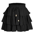 thumbnail image 1 of Cavosen Work Skirt Loose Elastic Waist Mini Skirt Ladies Party Breathable Summer Skirt Black XL, 1 of 8