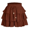 thumbnail image 1 of Cavosen Work Skirt Loose Elastic Waist Mini Skirt Ladies Party Breathable Summer Skirt Wine M, 1 of 8