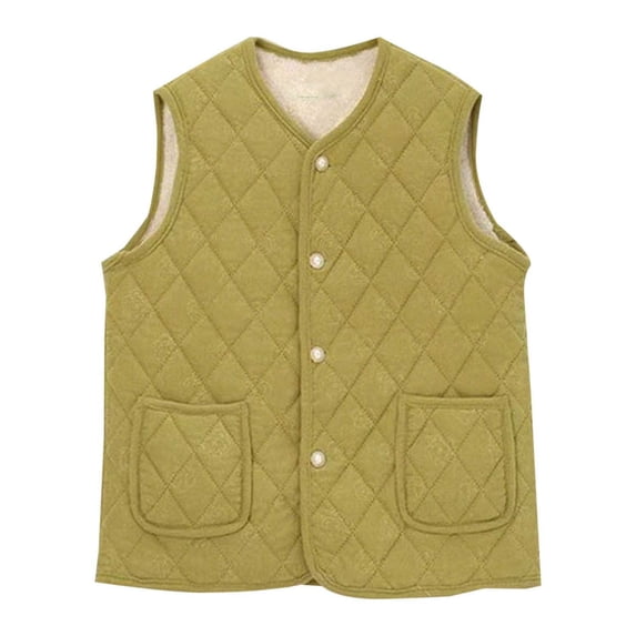Cavosen Work Vest with Pockets Sleeveless Lightweight Trendy Jacket Zipper Padded Warm Solid Coat Fall Breathable Outwear Tops