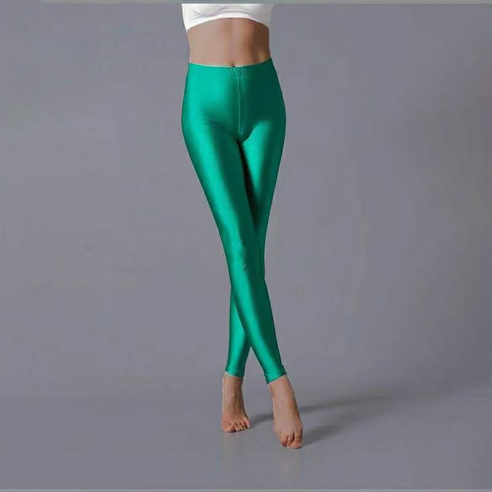 Green Emerald,Vibrant Green Workout Leggings for Women - Casual Fitness Pants