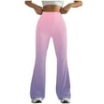 thumbnail image 1 of Cavosen Workout Leggings Gym for Women Pink Elastic Waisted Flared Yoga Pants Fitness Tight Seamless Bootcut Gradient Skinny Long Pants Workout Athletic Trousers Activewear XL, 1 of 4