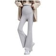 thumbnail image 1 of Cavosen Yoga Maternity Leggings Over The Belly Support Flare Casual Pants Solid Pregnancy Pants Breathable Dress Pants Gray M, 1 of 6