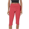 thumbnail image 1 of Cavosen Yoga Pants for Women Loose Capri Solid Stretchy Lightweight Elastic Waist Cropped Trousers Breathable Casual Pants Red XL, 1 of 4