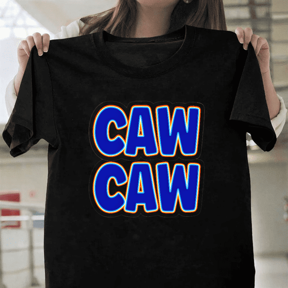 Caw Caw Funny Bird Lover Humorous Design Crow Raven Graphic Unisex T-Shirt, for men & women, up to size 5XL.