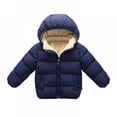 thumbnail image 1 of CawBing Toddler Kids Winter Warm Jacket Velvet Cotton Coat Outerwear Down Coat for 1-6T Boys Girls, 1 of 3