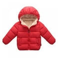 thumbnail image 1 of CawBing Toddler Kids Winter Warm Jacket Velvet Cotton Coat Outerwear Down Coat for 1-6T Boys Girls, 1 of 5