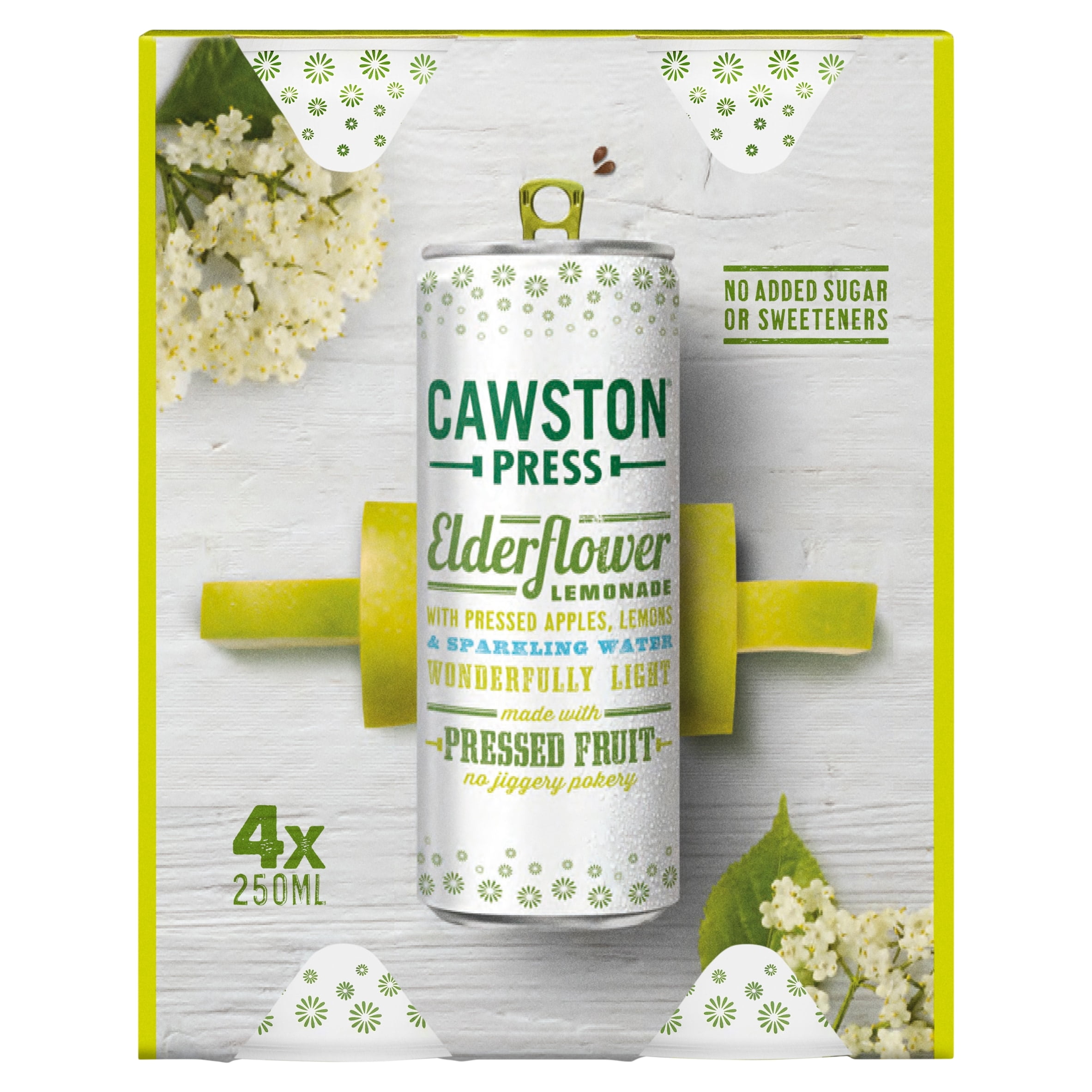 Cawston Press Elderflower Lemonade 4 x 250ml, Imported from Britain