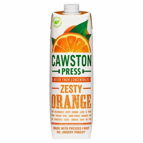 Cawston Press Squeezed Orange Juice 1L, British Import (Pack of 2)