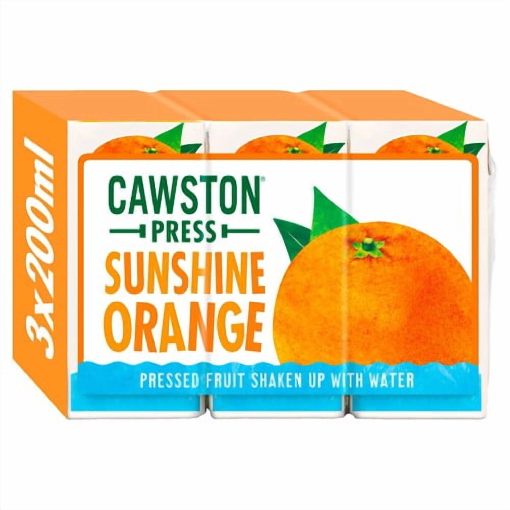 Cawston Press Sunshine Orange Juice Drink 3 x 200ml, British Import (Pack of 2)