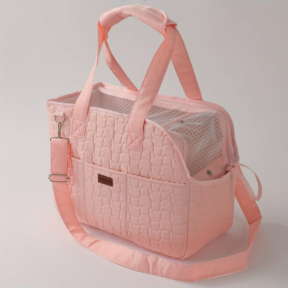 CayaElegant Pet Bag for Women - Fashionable Teddy Bear Print Carrier | Lightweight & Breathable for Cats/Small Dogs (Shopping, Vet, Outings)