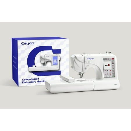 Caydo CE01 Embroidery Machine, 7 Inch Touch Screen Comes, 4x9.25 Inch Large Hoop for Beginners