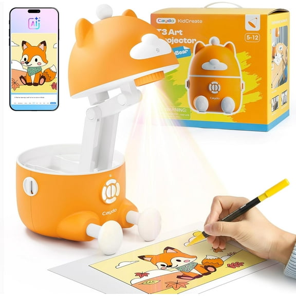 Caydo T3 Smart Drawing Projector with AI Magic, Step-by-Step Learn to Draw Projector for Kids, Educational Arts & Crafts Toy, Ideal Christmas Birthday Gift for Boys & Girls Ages 5+