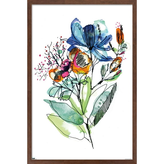 Cayena Blanca - Flowers Wall Poster, 22.375" x 34", Framed